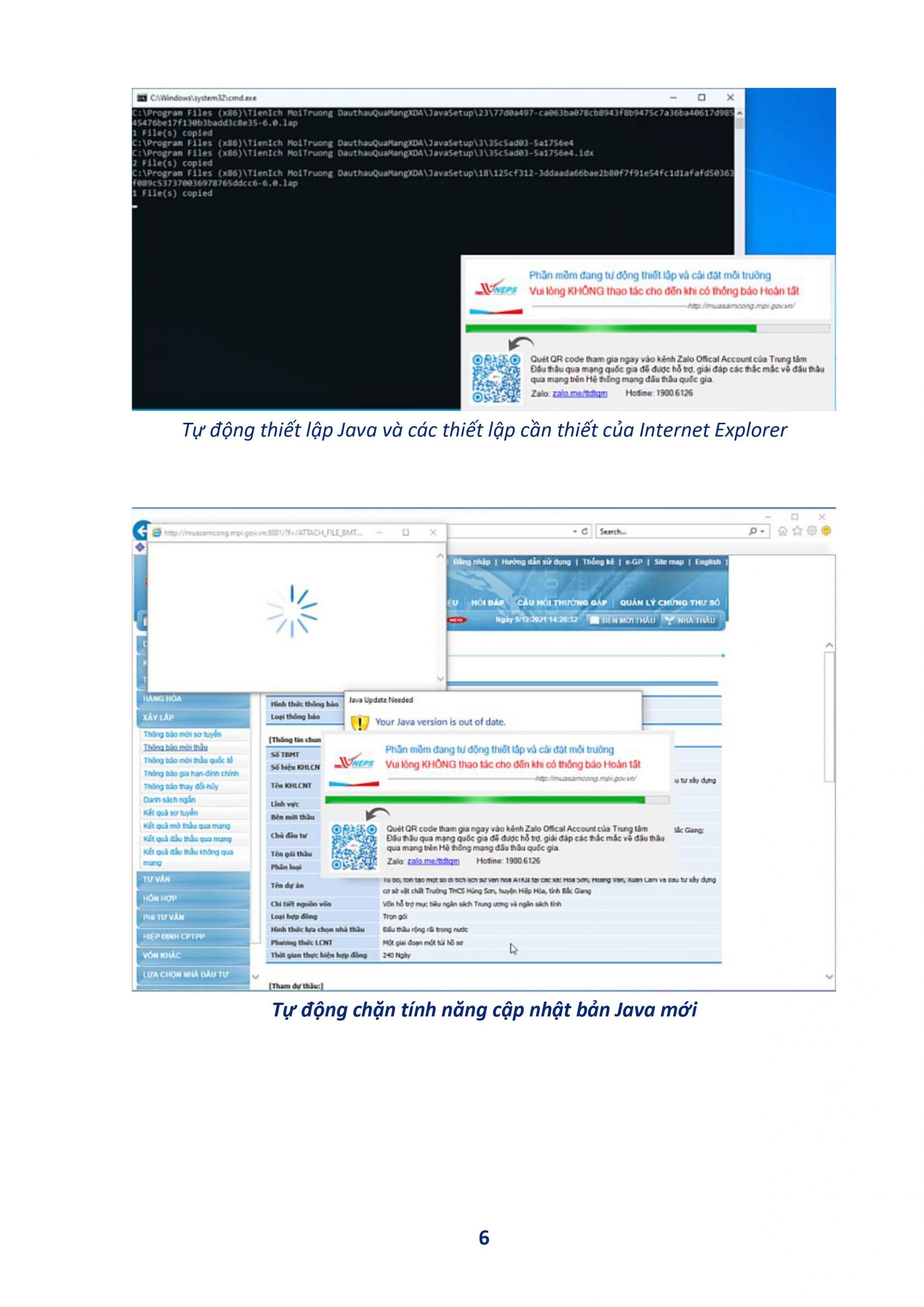 cài đặt môi trường máy tính chuẩn hệ thống mạng đấu thầu quốc gia