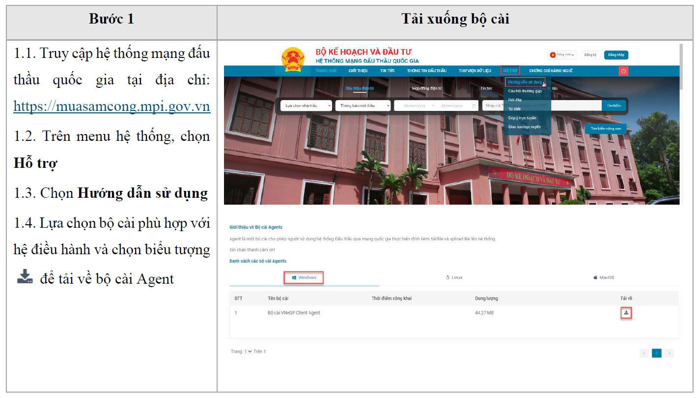 mạng đấu thầu quốc gia mới